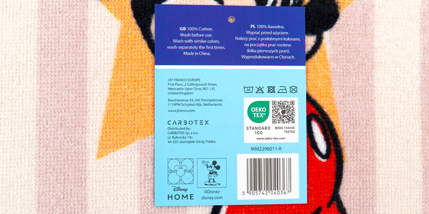 Ręcznik 30x50 cm mickey pasy